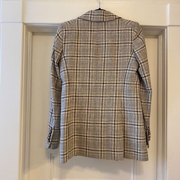 Veronica Beard Oria Checked Double Breasted Plaid Blazer Jacket - Size 2 - Picture 7 of 16